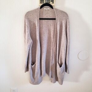 Madewell Ryder Cardigan Sweater Open Front Pockets‎ Beige Casual Comfy Medium